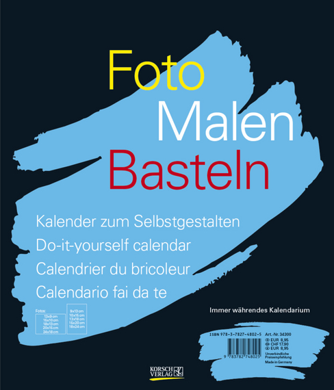 Cover zu Foto-Malen-Basteln Bastelkalender schwarz groß immerwährend