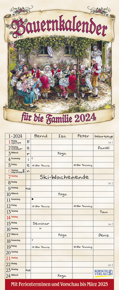 Calendario della Famiglia 2024 Korsch-Verlag