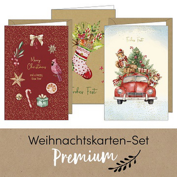 Cover zu Weihnachtskarten Set Premium - 3 Karten im Cello