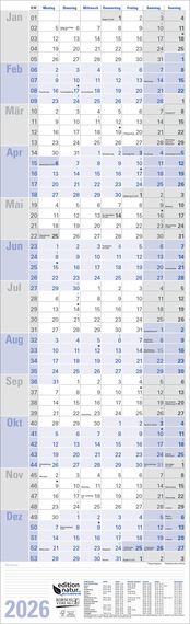 Cover zu Wandplaner hoch Recyclingpapier Edition Natur 2026