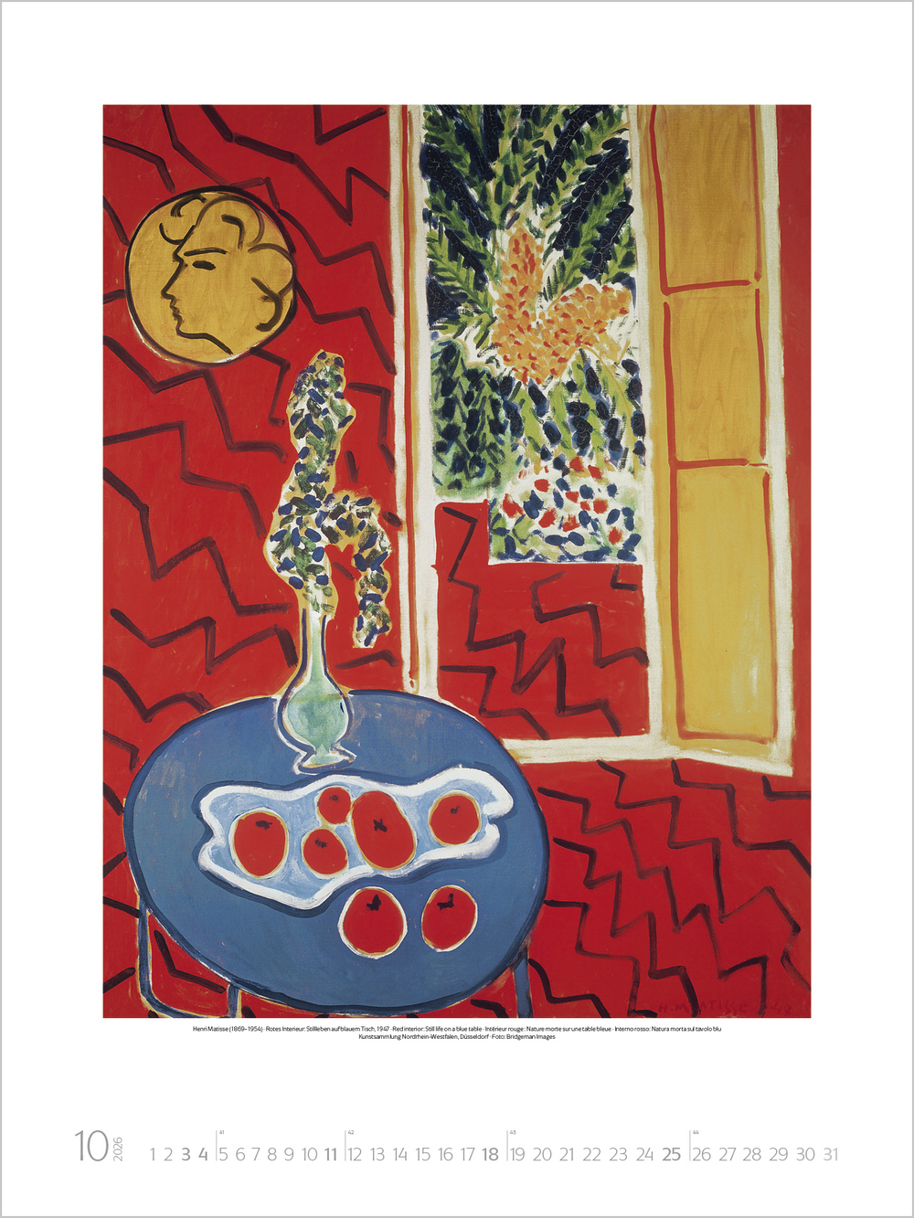 Caspari Matisse Gästehandtuch-Servietten - 15 Stück, Korallenrot/Blau, 3-lagig