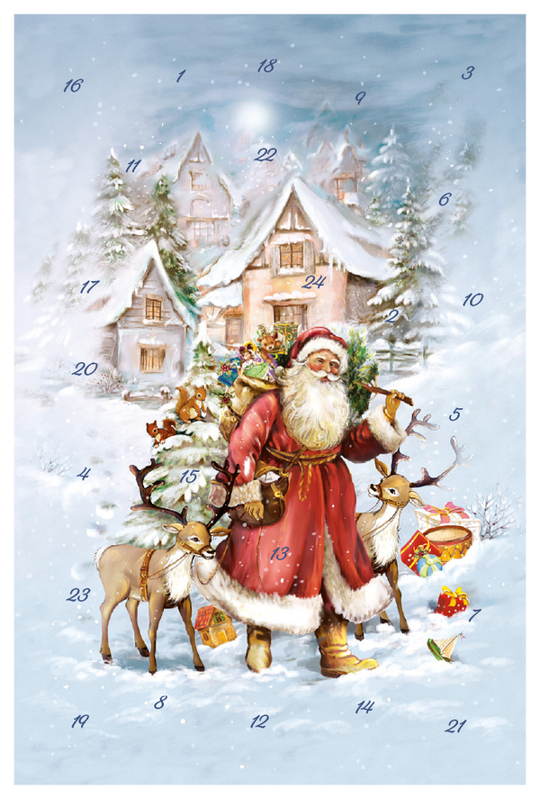 Adventskarten-Sortiment »Beim Weihnachtsmann« (3 x 1 Karte), Innenansicht #2