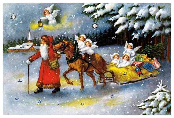 Adventskarten-Sortiment »Nostalgische Weihnacht« (3 x 1 Karte), Innenansicht #3