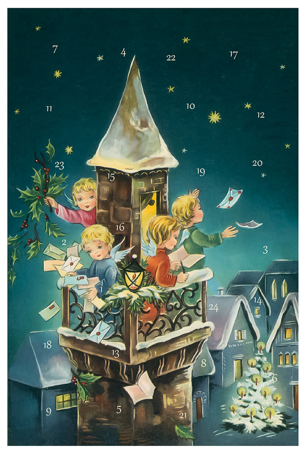 Adventskarten-Sortiment »Nostalgische Künstlerkarten« (3 x 1 Karte), Innenansicht #1