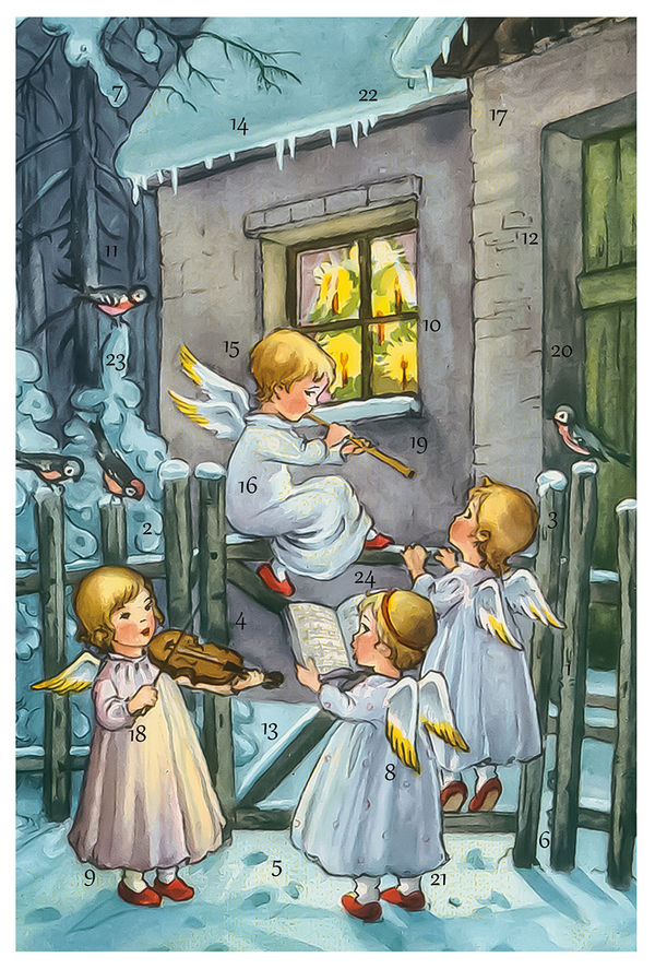 Adventskarten-Sortiment »Nostalgische Künstlerkarten« (3 x 1 Karte), Innenansicht #2