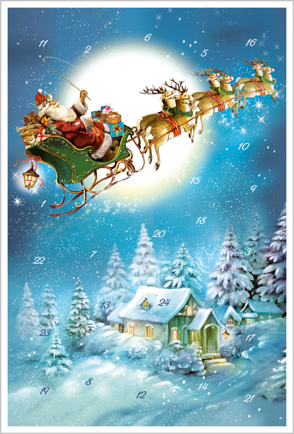 Adventskarten-Sortiment &raquo;Beim Weihnachtsmann&laquo; (3 x 1 Karte), Innenansicht #1