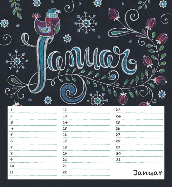 Geburtstagskalender Chalk Love, Innenansicht #1