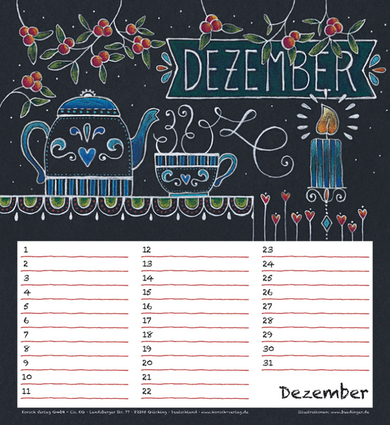 Geburtstagskalender Chalk Love, Innenansicht #12