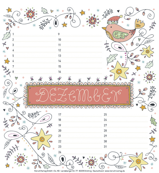 Geburtstagskalender Happy Birthday, Innenansicht #12