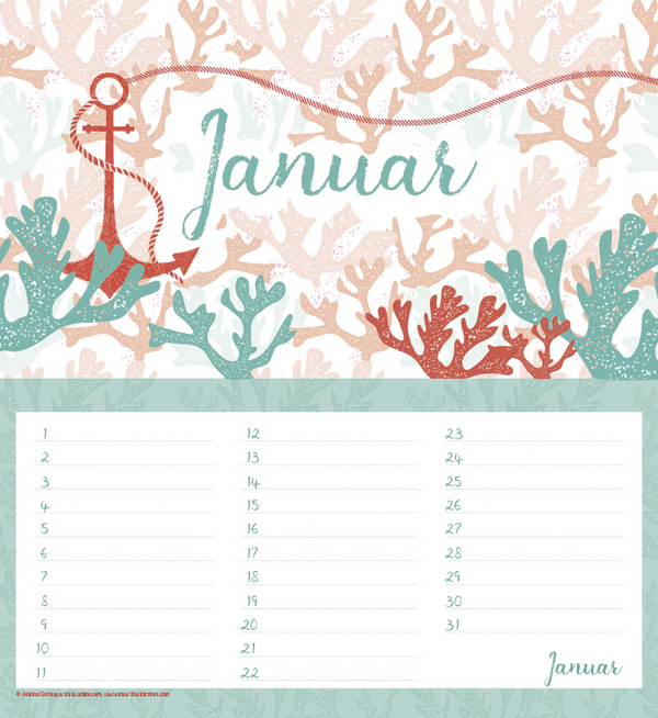 Geburtstagskalender Vitamin Sea, Innenansicht #1