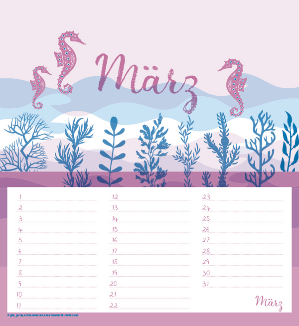 Geburtstagskalender Vitamin Sea, Innenansicht #3