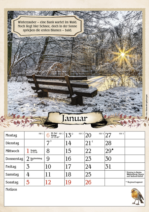 Kalender für Rentner 2025  Korsch Verlag