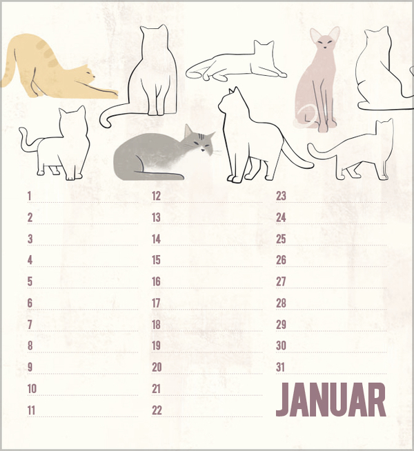 Geburtstagskalender Cats, Innenansicht #1