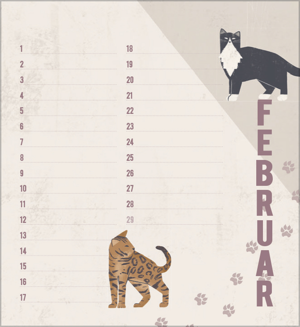 Geburtstagskalender Cats, Innenansicht #2