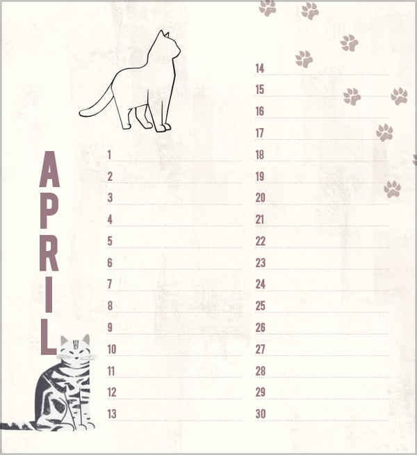 Geburtstagskalender Cats, Innenansicht #4