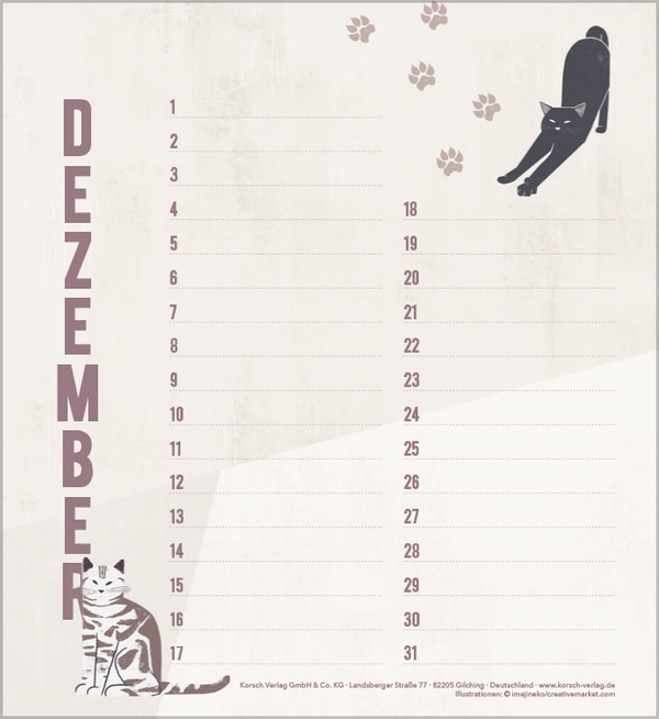 Geburtstagskalender Cats, Innenansicht #12