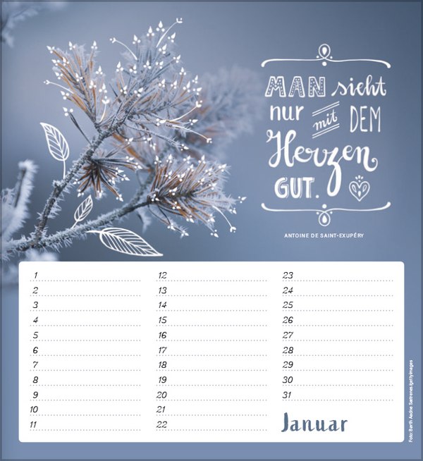 Geburtstagskalender Im herzen barfuß, Innenansicht #1