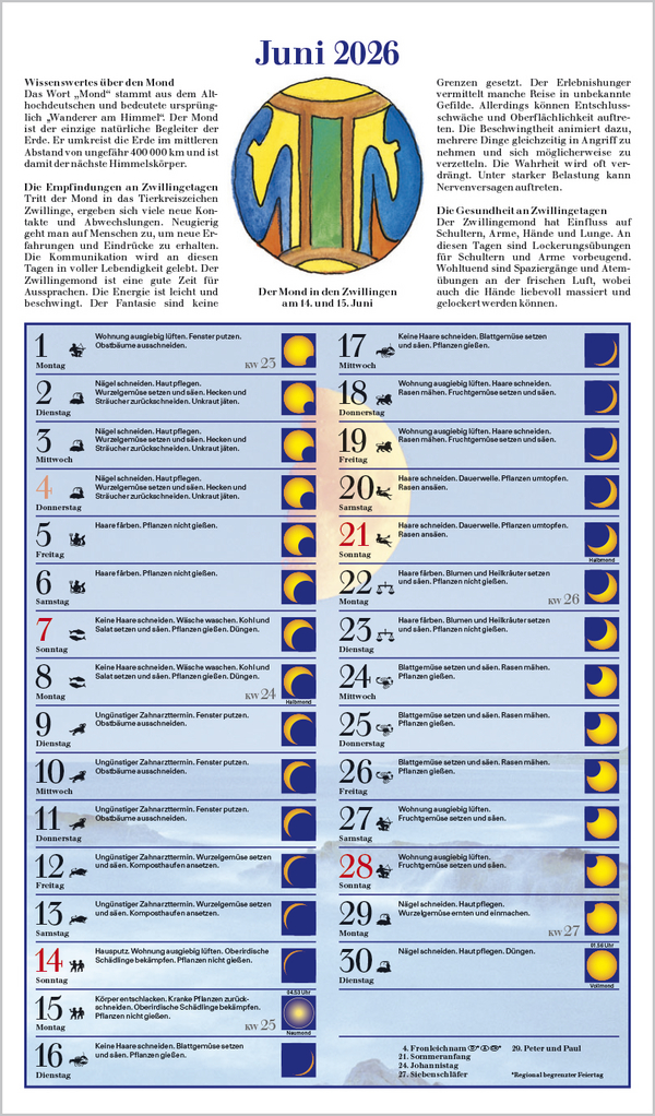 Mit dem Mond im Rhythmus 2026, Innenansicht #6