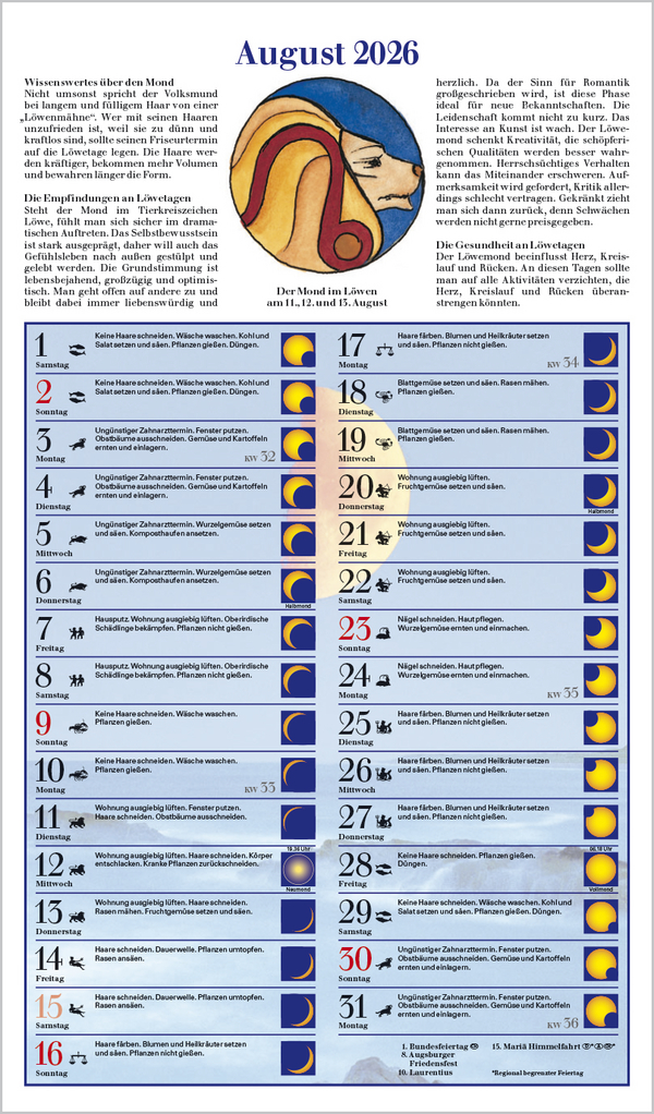 Mit dem Mond im Rhythmus 2026, Innenansicht #8