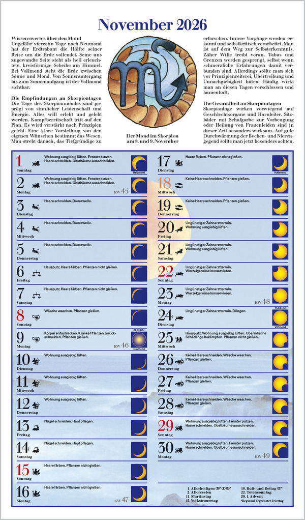 Mit dem Mond im Rhythmus 2026, Innenansicht #11
