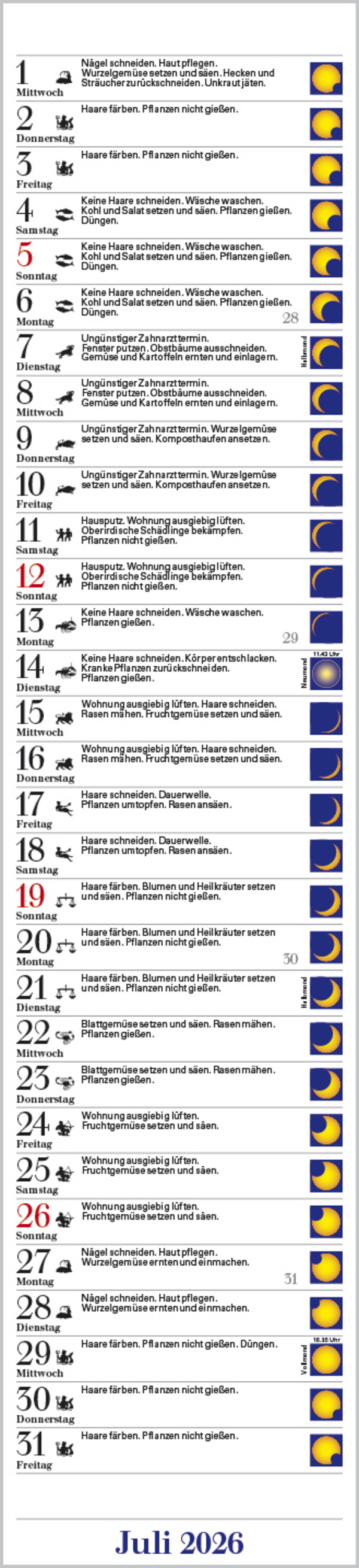 Mond-Langplaner 2026, Innenansicht #7