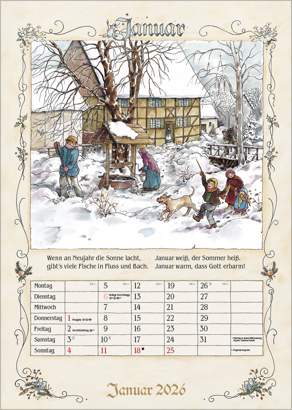 Bauernkalender 2026, Innenansicht #1