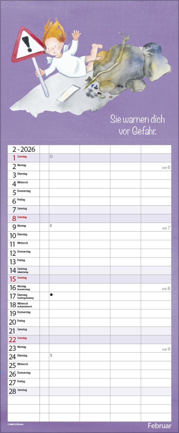 Familientimer Schutzengel 2026, Innenansicht #2