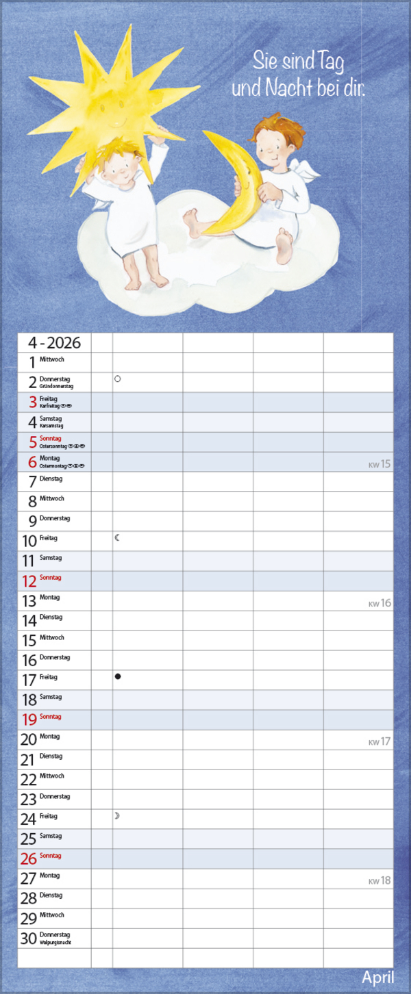 Familientimer Schutzengel 2026, Innenansicht #4