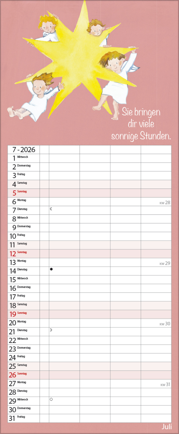 Familientimer Schutzengel 2026, Innenansicht #7