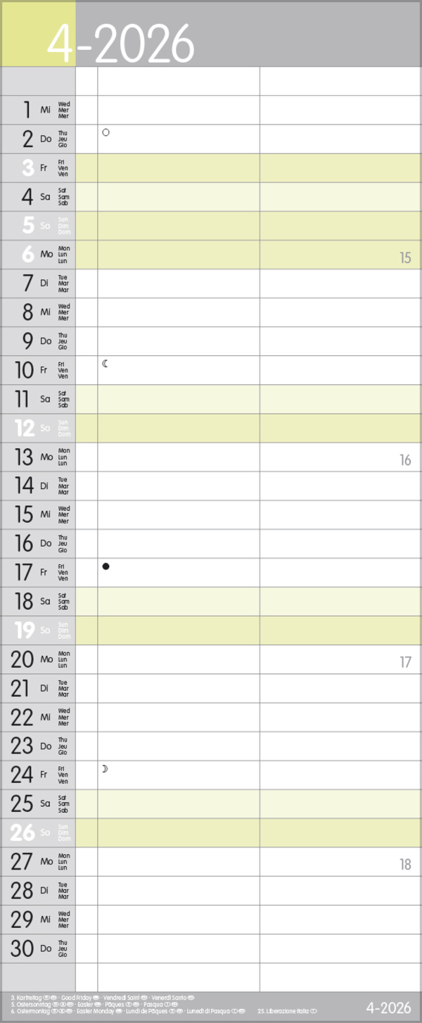 My Timer 2026, Innenansicht #4