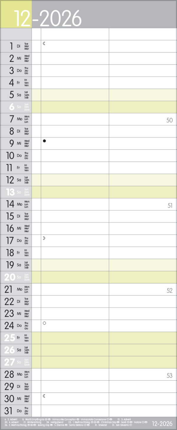 My Timer 2026, Innenansicht #12