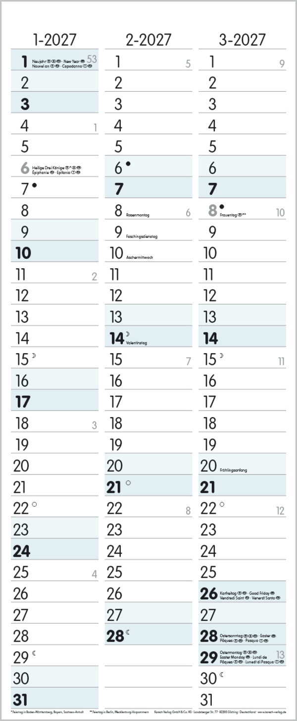 My Timer 2026, Innenansicht #13