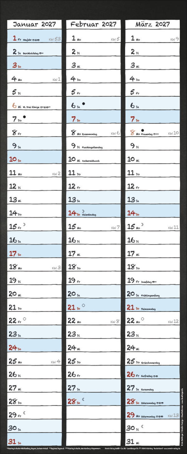 Tafel Timer 2026, Innenansicht #13