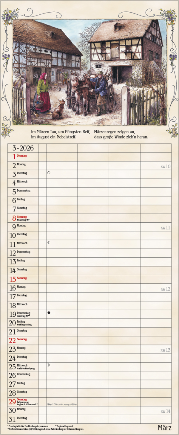 Bauernkalender 2026, Innenansicht #3