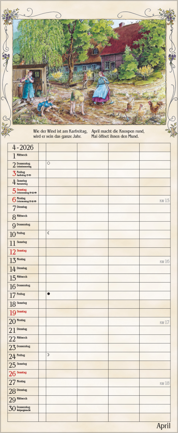 Bauernkalender 2026, Innenansicht #4