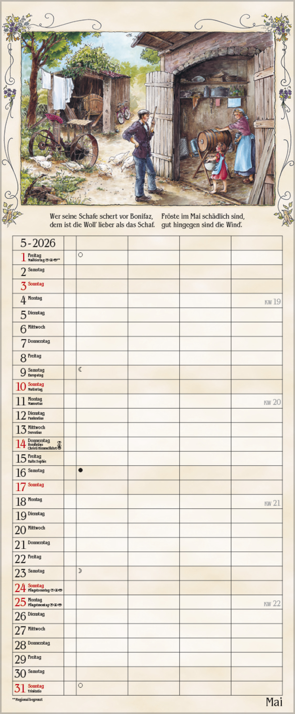 Bauernkalender 2026, Innenansicht #5