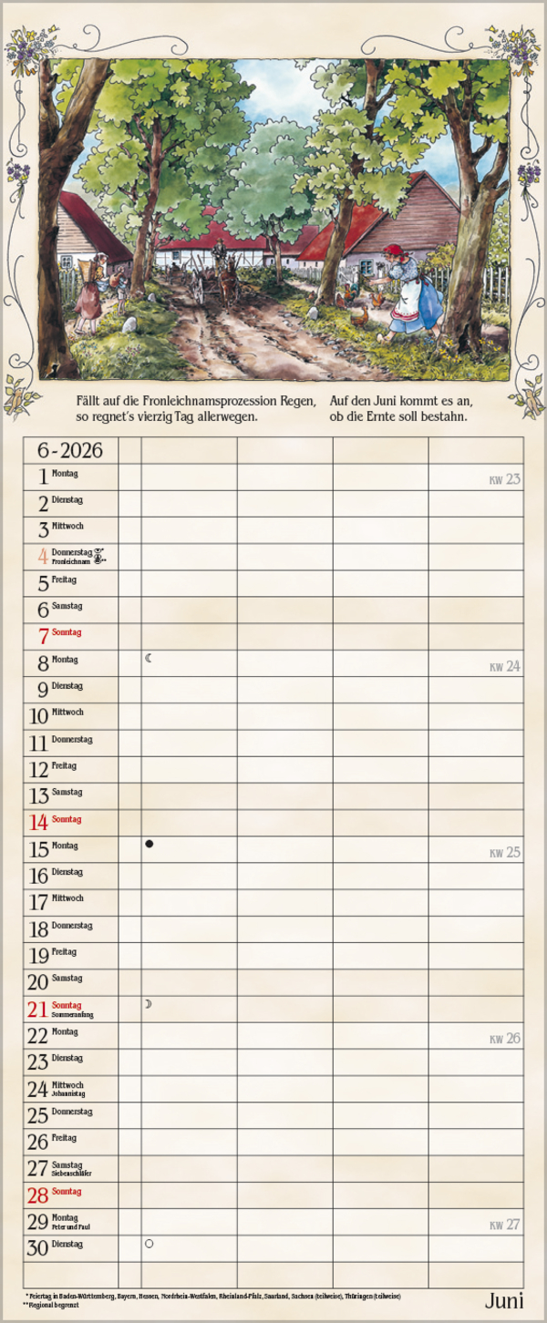 Bauernkalender 2026, Innenansicht #6