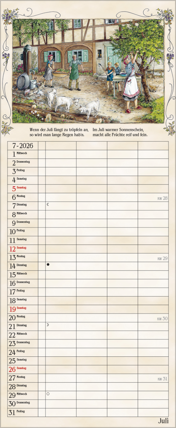 Bauernkalender 2026, Innenansicht #7