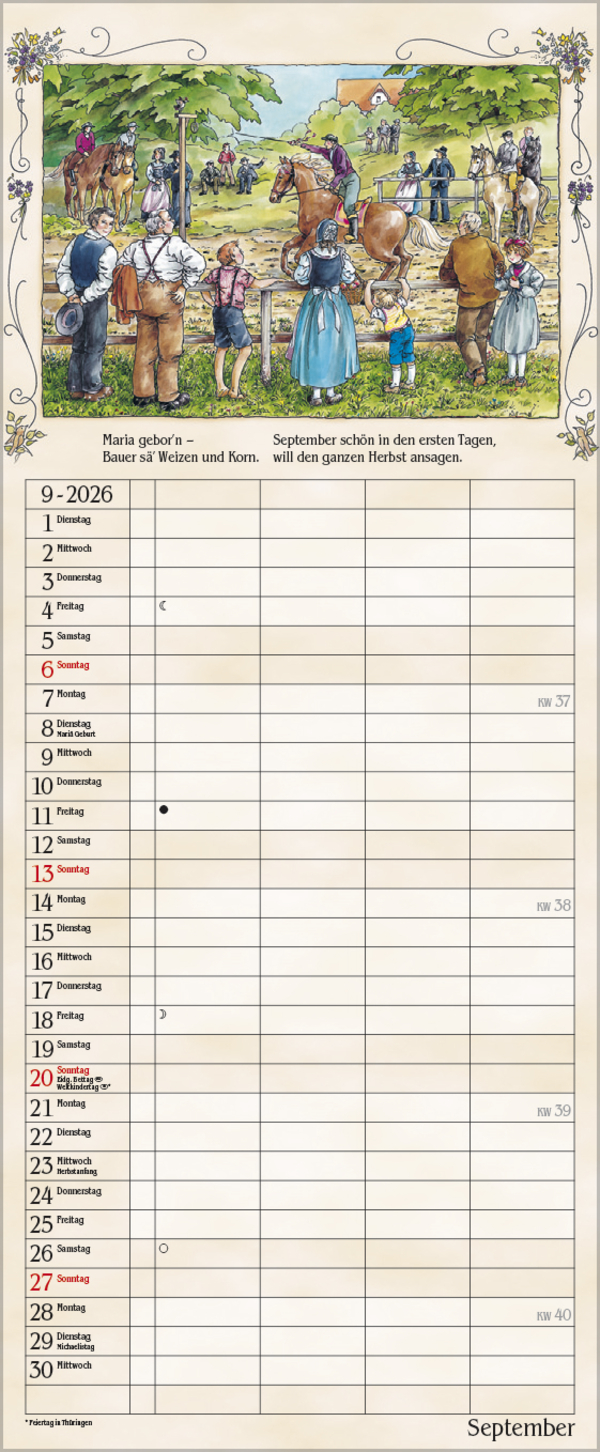 Bauernkalender 2026, Innenansicht #9