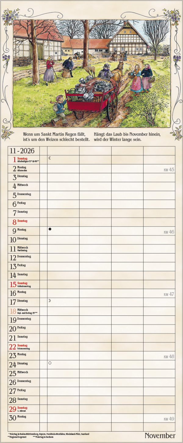 Bauernkalender 2026, Innenansicht #11