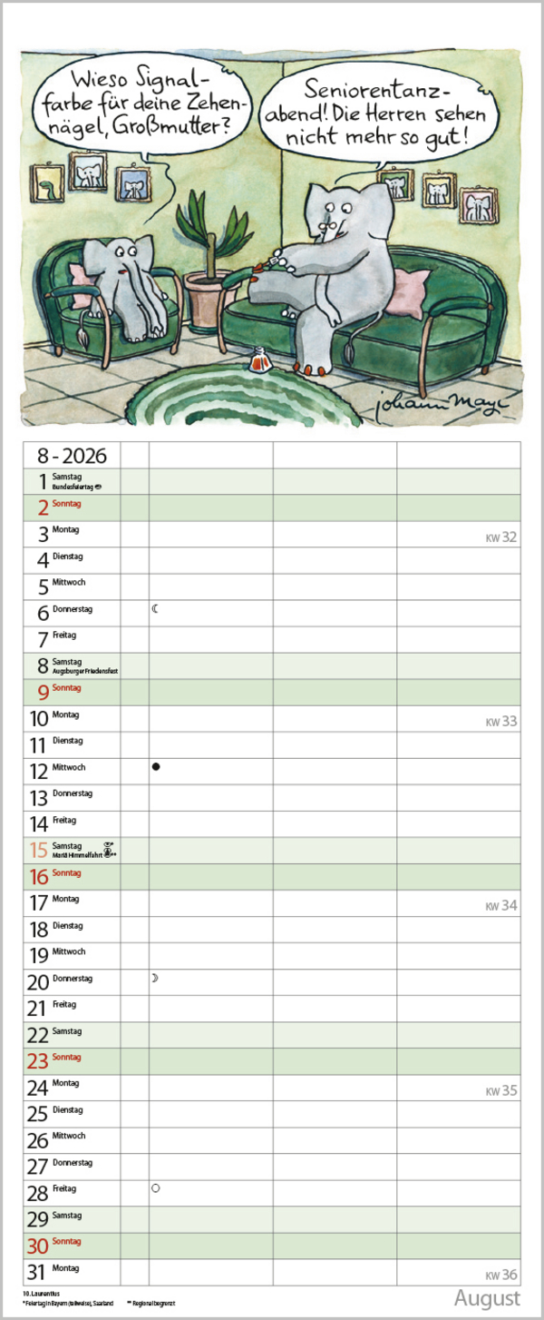 Planer für den (Un-)Ruhestand 2026, Innenansicht #8