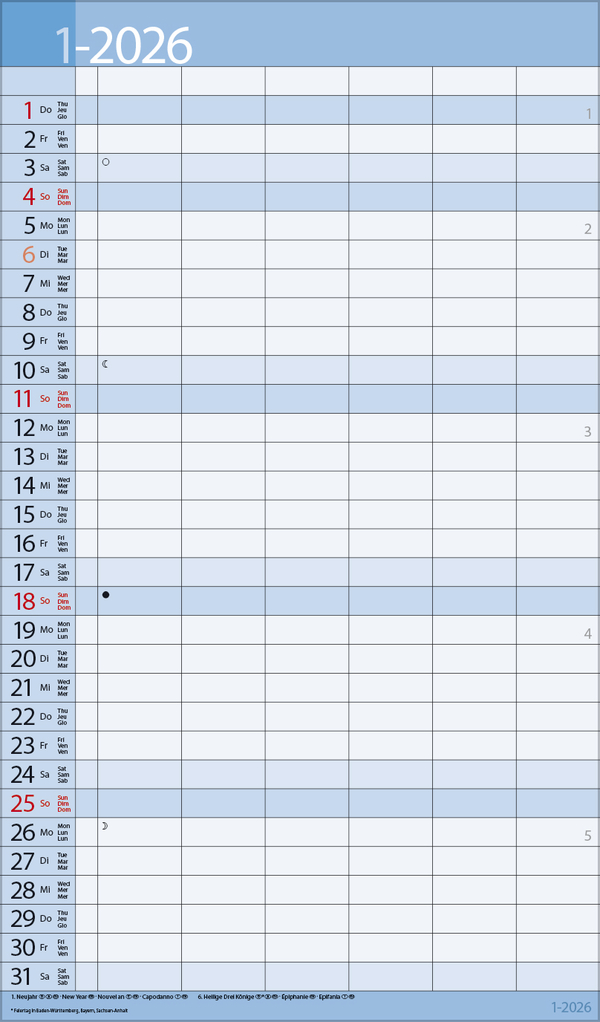 XL Family Timer 2026, Innenansicht #1