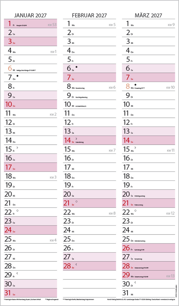 XL Familienplaner 2026, Innenansicht #13