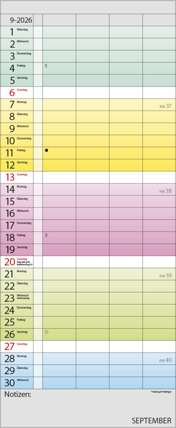 Familienplaner Farbenspiel 2026, Innenansicht #9