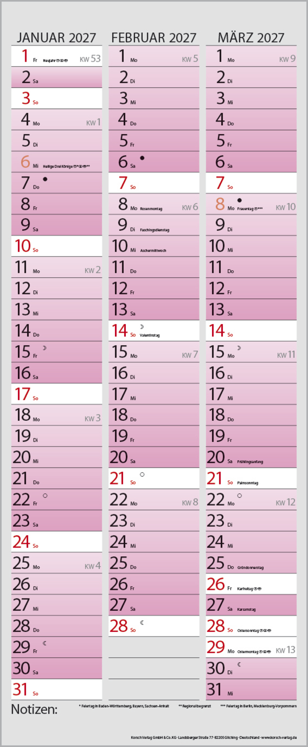 Familienplaner Farbenspiel 2026, Innenansicht #13