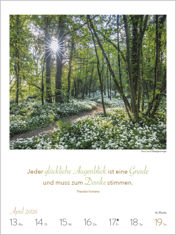 Literaturkalender Lebensweisheiten 2026, Innenansicht #3