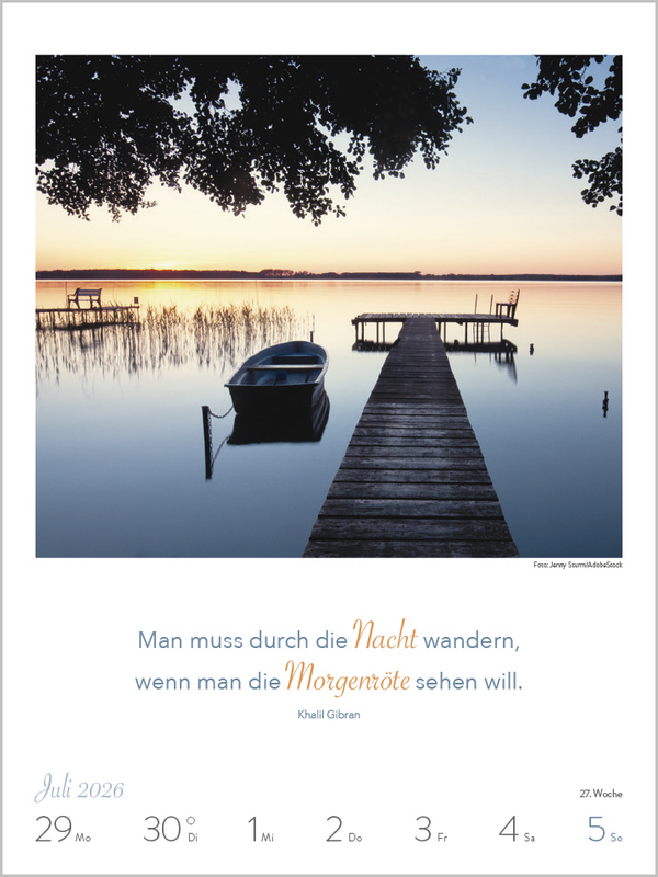 Literaturkalender Lebensweisheiten 2026, Innenansicht #7