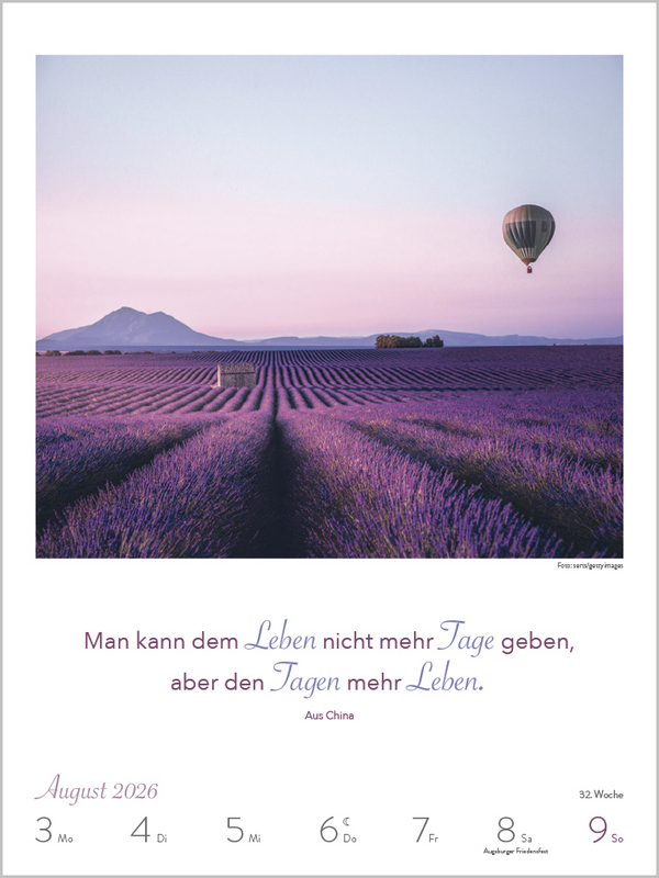 Literaturkalender Lebensweisheiten 2026, Innenansicht #9