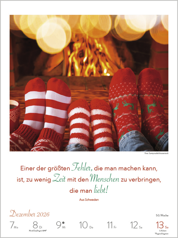 Literaturkalender Lebensweisheiten 2026, Innenansicht #14
