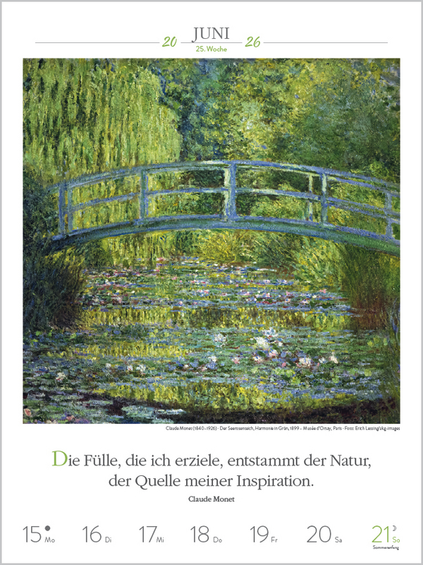 Literaturkalender Kunst 2026, Innenansicht #4